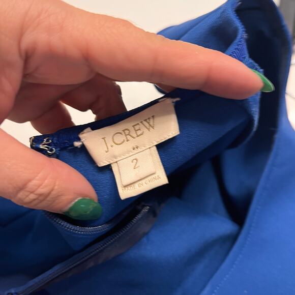 J. Crew Blue Wool Crepe Casey Dress Size 2 - Picture 5 of 9